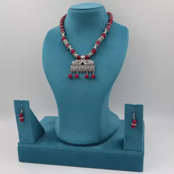 Necklace Dark Pink B#YG00000304 W - Image 3